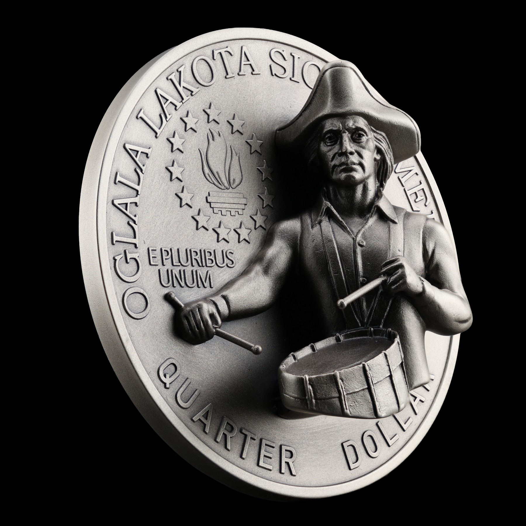 Coming To Life Bicentennial Quarter Colonial Drummer reverse with Beyond Relief sculptural depth