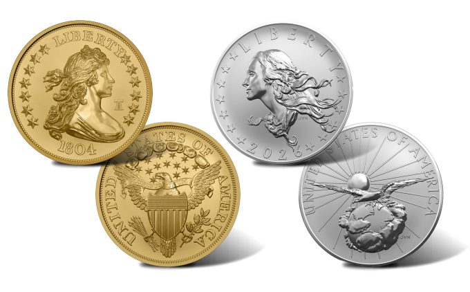 2026 Best of the Mint 1804 Draped Bust Dollar Gold Coin and Silver Medal Set