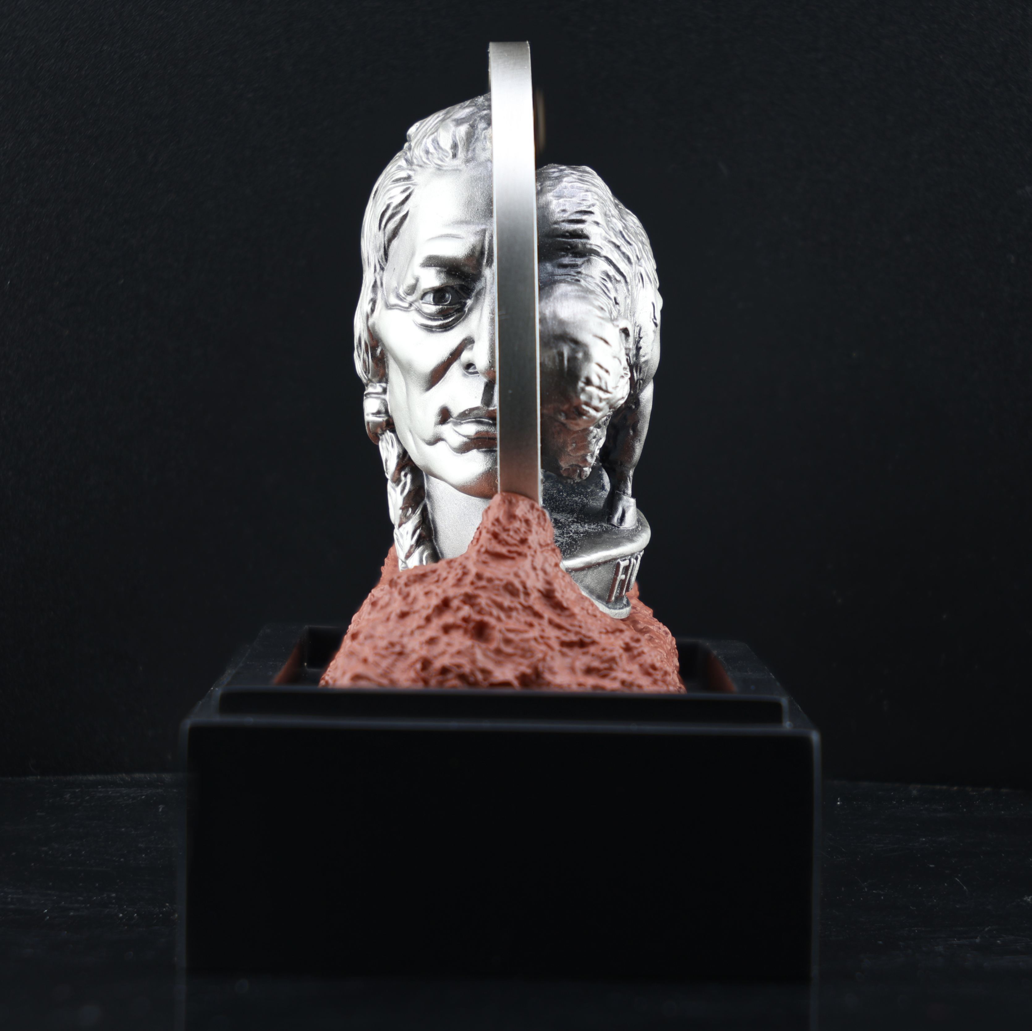 Coming To Life Buffalo Nickel side view showing 33mm sculptural depth